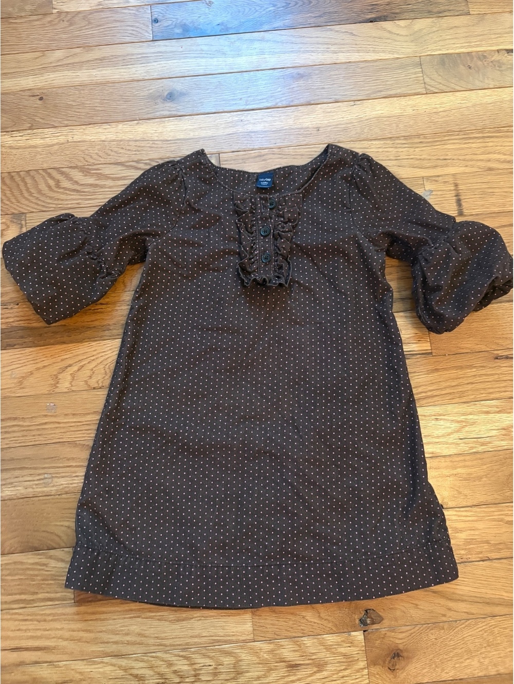 babyGap Toddler Brown Polka Dot Cotton Dress with Ruffle size 4